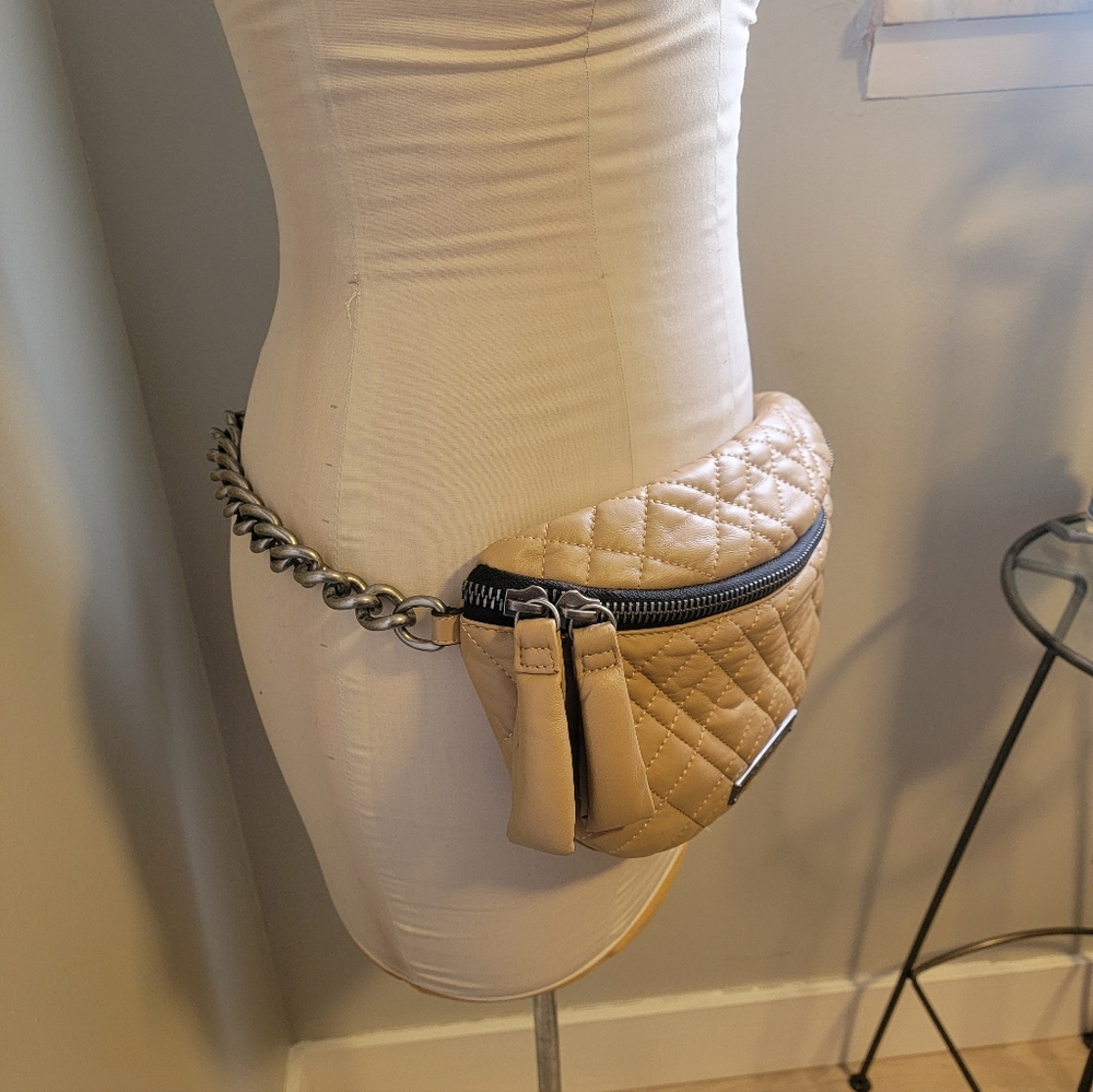 Kurt Geiger Beige Quilted Crossbody Bag - Picture 11 of 16